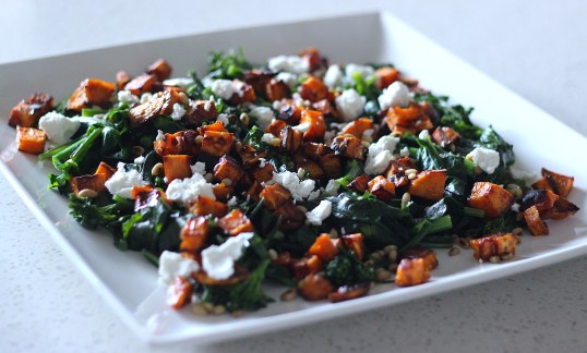 Maple-Sweet-Potato-broccolini-pinenut-goat-cheese-salad-2